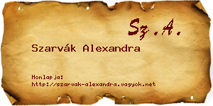 Szarvák Alexandra névjegykártya