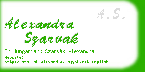 alexandra szarvak business card